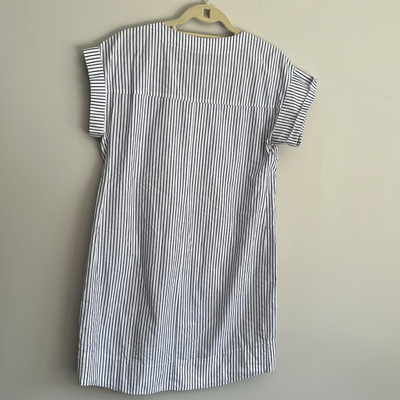 J.CREW Lace Up, Blue Striped Shirt-Dress, Size S - Picture 6 of 7